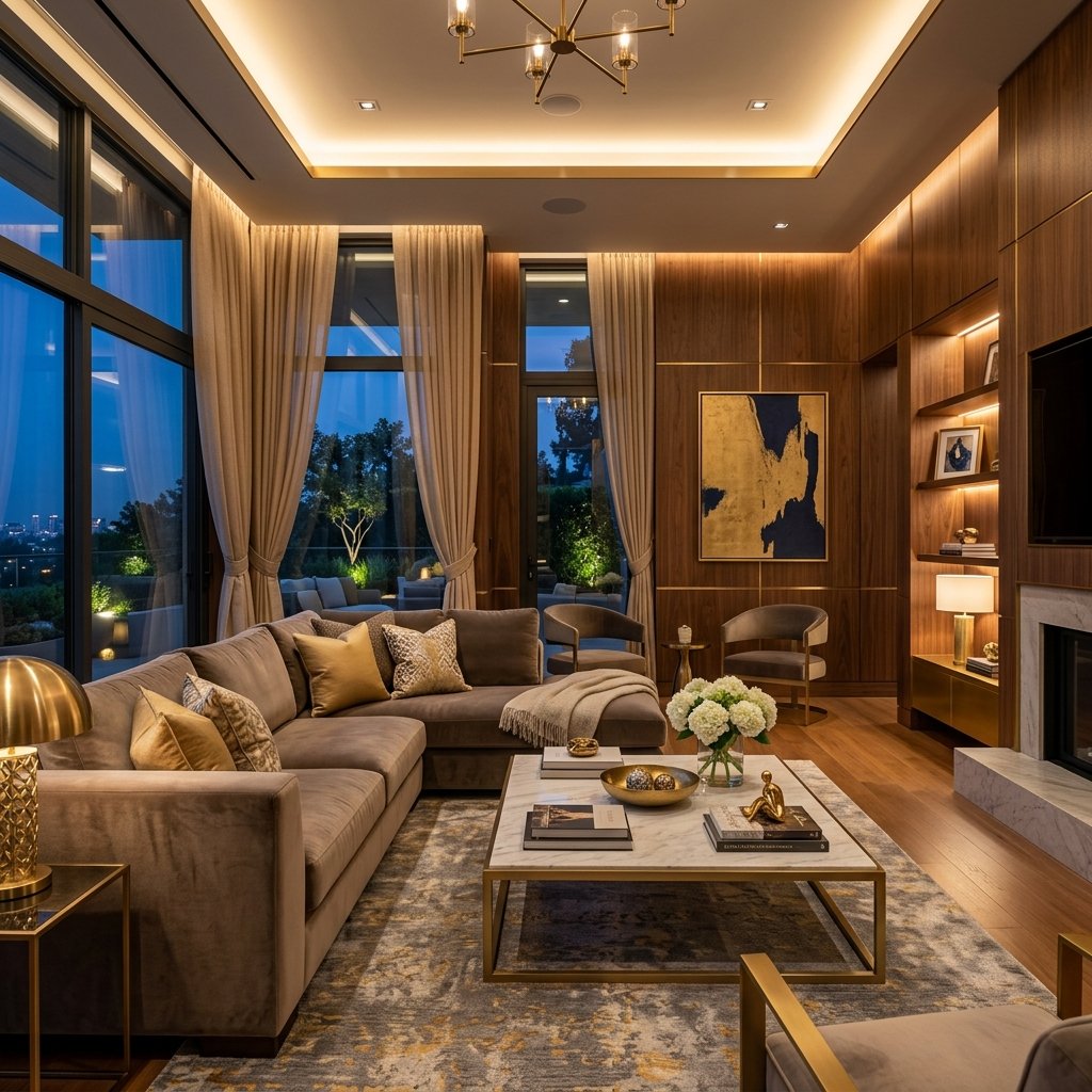 Luxurious modern living room by PH Home Interiors